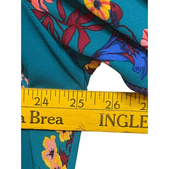 Pioneer Woman Teal Floral Long Sleeve Blouse XXXL Polyester Casual Comfortable - Picture 13 of 16